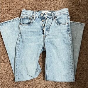 Denim Forum Arlo High Rise Straight Leg Light Wash Jeans Size 25